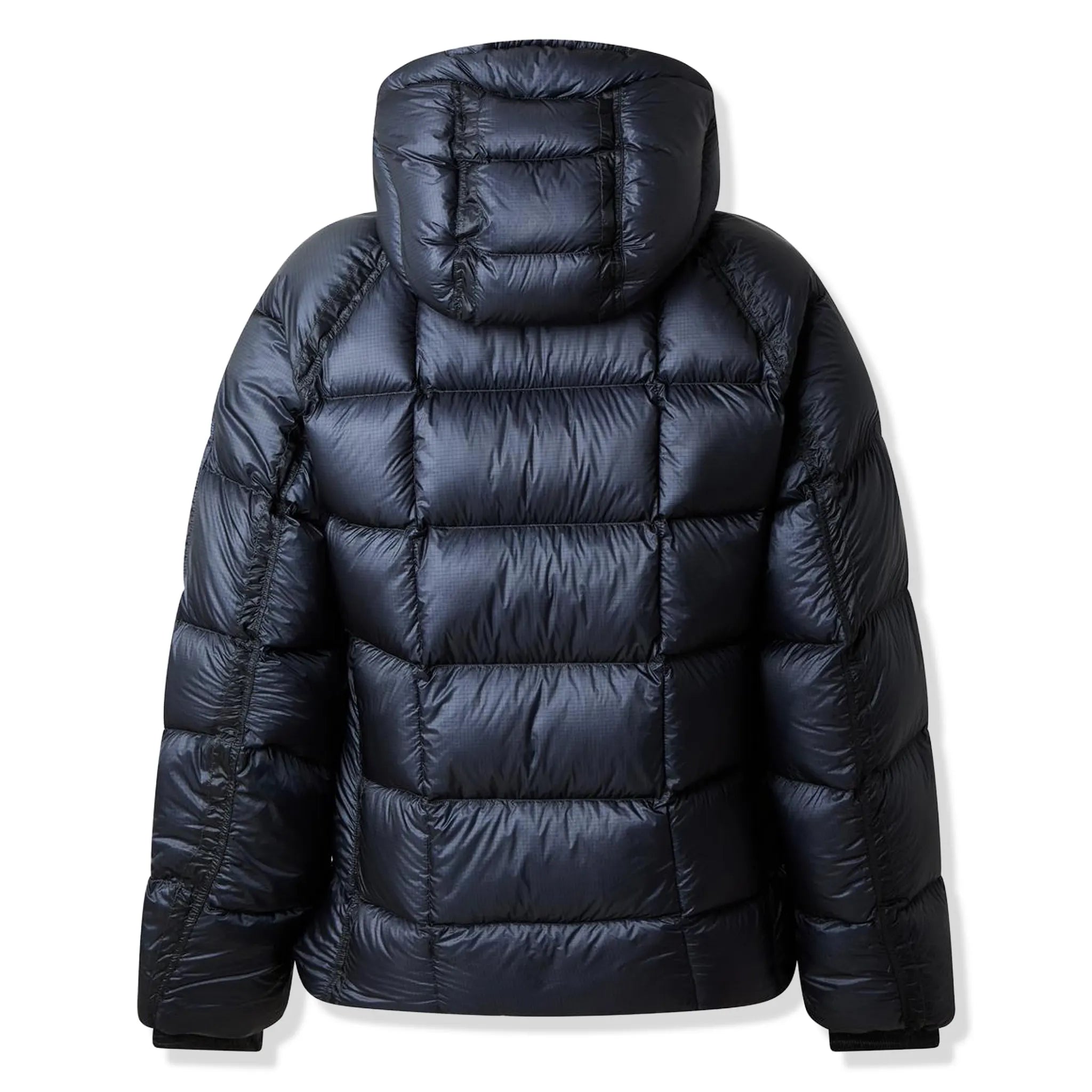 Back view of CP Company D.D. Shell Total Eclipse Blue Hooded Puffer Jacket